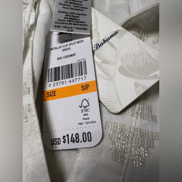 White Sleeveless Dress with Gold Accents - Picture 2 of 3